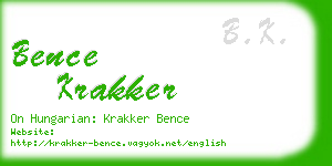 bence krakker business card